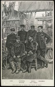 Image of Six Survivors of Greely Expedition, Engraving